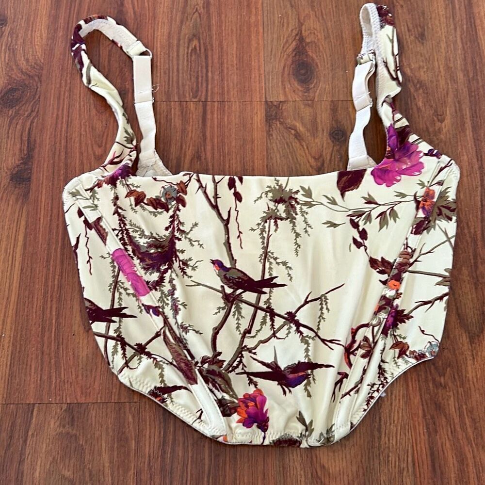 Out from under urban outfitters bustiers top birds floral size S
